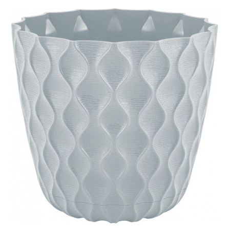 Горшок для цветов InGreen Wave с дренажной сеткой и съемным поддоном 1,4л, D145мм, Утренний туман